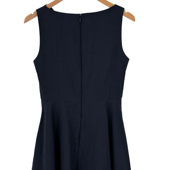 COS Lyocell Linen Sleeveless Fit & Flare Knee Length Dress Navy Blue Women 6 - Picture 5 of 8